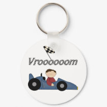 Blue Race Car Tshirts and Gifts keychains