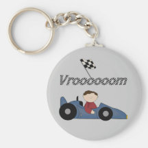 Blue Race Car Tshirts and Gifts Keychains