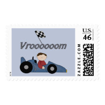 Blue Race Car Tshirts and Gifts Stamp