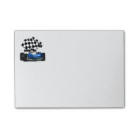 Blue Race Car with Checkered Flag Post-it® Notes