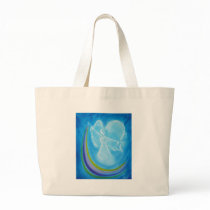 Blue Rainbow Angel Canvas Bags