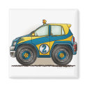 Blue Rally Car Magnets