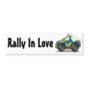 Blue Rally Car Rally In Love Bumper Sticker bumper stickers