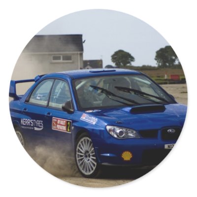 Blue rally car sticker by rosscaughers photo of a rally car