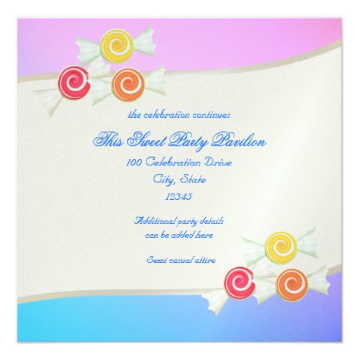 Blue Raspberry Candy Bat Mitzvah Personalized Invitations