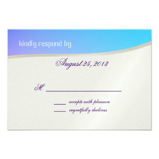 Blue Raspberry Candy Bat Mitzvah Response Card Personalized Announcements