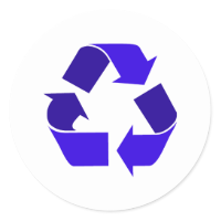 blue recycle round stickers