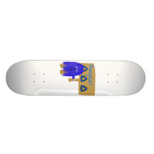 Blue Recycle sign Custom Skateboard