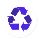 blue recycle round stickers