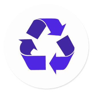 blue recycle sticker