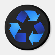 Blue Recycling Symbol Magnet