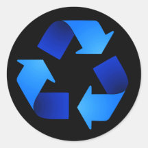 Blue Recycling Symbol Sticker