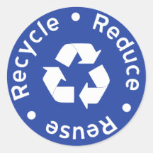 Blue Recycling Symbol Sticker