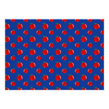 Blue red apple pattern custom invitations