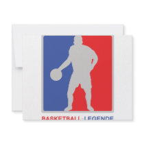blue red basketball legend icon invitations
