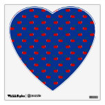 Blue red cherry pattern wall decals