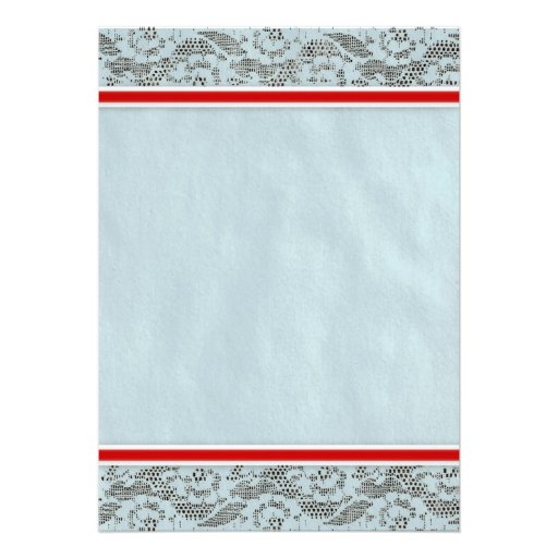 Blue & Red Country Lace Wedding Invitations