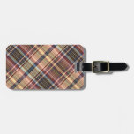 Blue red cream plaid travel bag tag