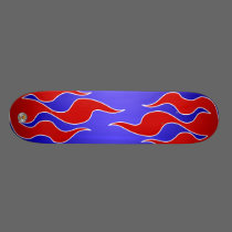 Blue & Red Flame Board skateboards