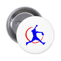 Blue & Red Girl's"FASTPITCH SOFTBALL" buttons