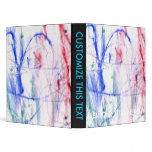 Blue red green white abstract scribble design binder