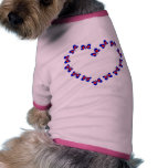 Blue & Red Heart Butterfiles Heart Dog Tee Shirt