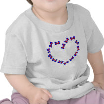 Blue & Red Heart Butterfiles Heart t-shirts
