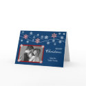 Blue & Red Photo Holiday Greeting Card Template