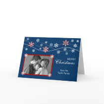Blue & Red Photo Holiday Greeting Card Template by SocialiteDesigns Blue & Red Photo Holiday Greeting Card Template