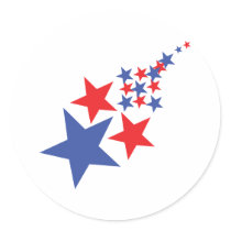 blue red star rain stickers