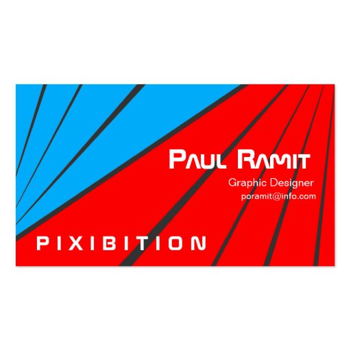 Blue Red Stripe Sport Business Card (front side)