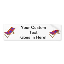 blue red striped wooden beach chair.png bumper sticker