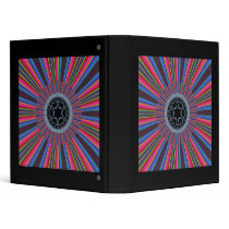 Blue Red Sunburst Fractal Vinyl Binders