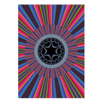 Blue Red Sunburst Fractal Business Card Template