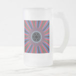 Blue Red Sunburst Fractal Coffee Mugs