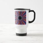 Blue Red Sunburst Fractal Coffee Mugs