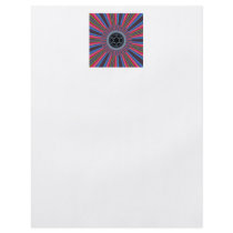 Blue Red Sunburst Fractal Custom Flyer