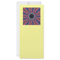 Blue Red Sunburst Fractal Rack Card Design