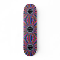 Blue Red Sunburst Fractal Skate Decks