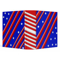 Blue Red White stripes and stars binders by binderific Blue Red White stripes and stars binders