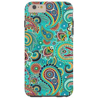 Blue Red Yellow Paisley Tough iPhone 6 Plus Case