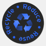 Blue Reduce, Reuse, Recycle Sticker
