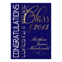 Blue Reflection  Formal Graduation Party Invitation