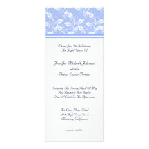 Blue Regency Floral Wedding Invitation