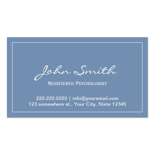 Blue Registered Psychologist Appointment Card Business Card Template