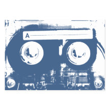 Blue Retro Cassette Tape Business Card