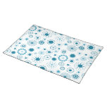Blue Retro Circles on White Placemat