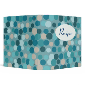 Blue Retro Dots Recipe Binder binder