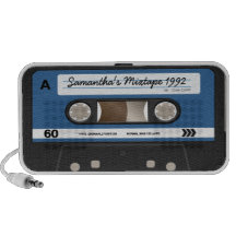 Blue Retro Mixtape Cassette Personalized Speaker