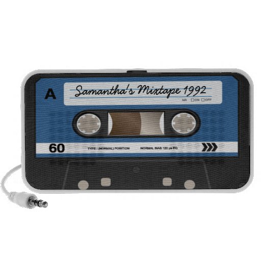 Blue Retro Mixtape Cassette Personalized Speaker